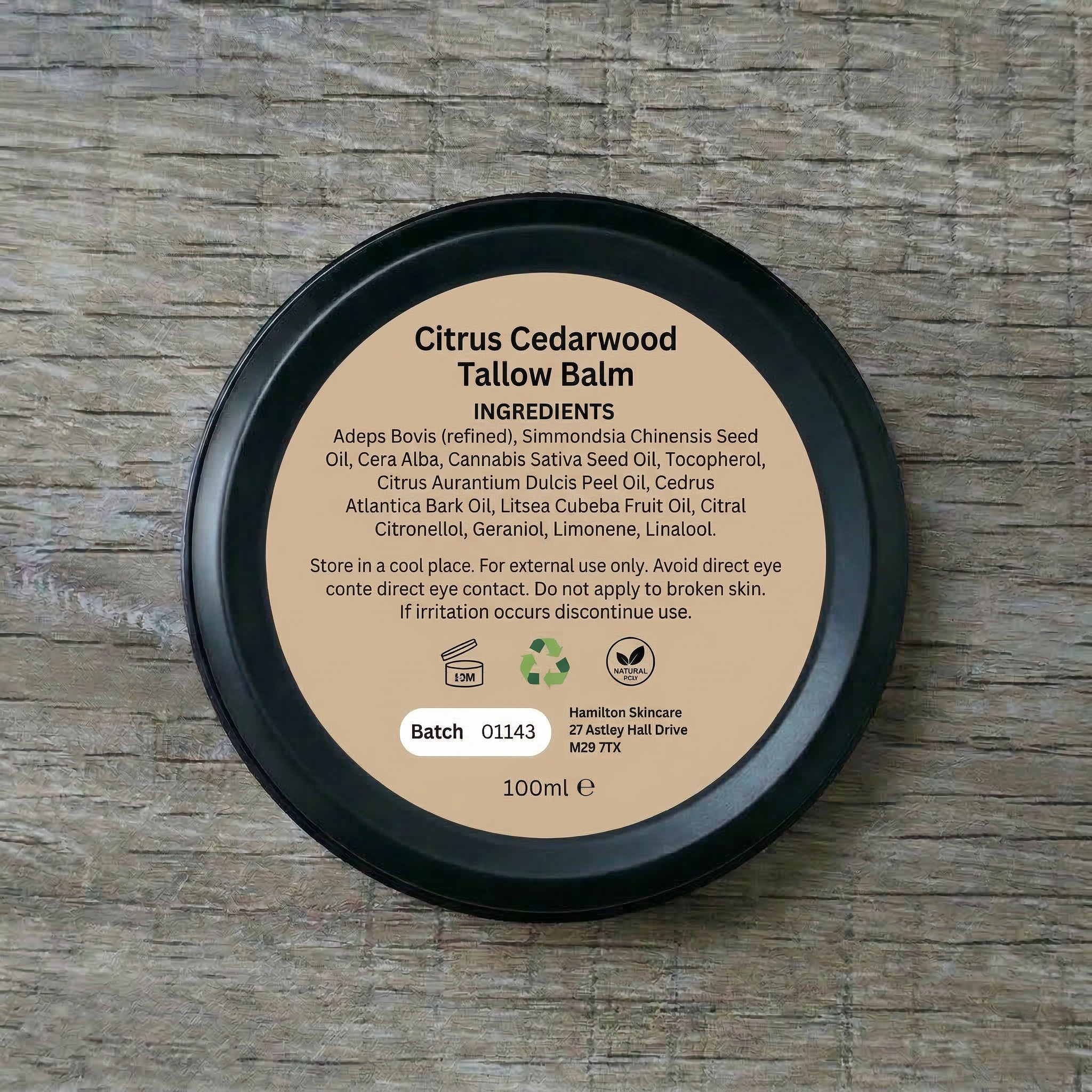 Citrus Cedarwood Tallow Balm